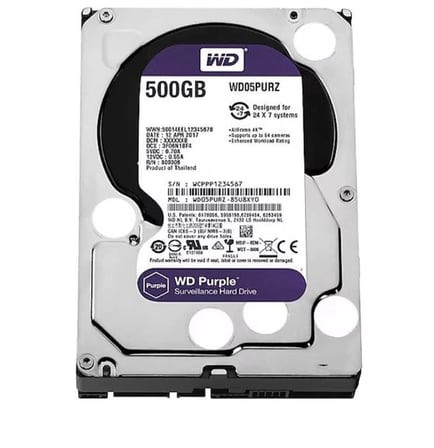 Wd 500Gb Purple WD500PURZ 3.5" 5400 RPM SATA 3 Harddisk (KDO)