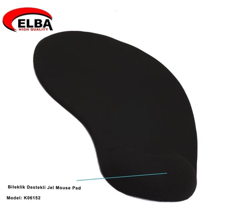 Elba K06152 Bileklikli Jel Mouse Pad Siyah (KDO)