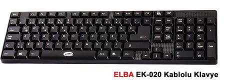 Elba EK-020 F Usb Siyah Türkçe Kablolu Standart Klavye (1.8Mt Kablo Uzunluğu) (KDO)