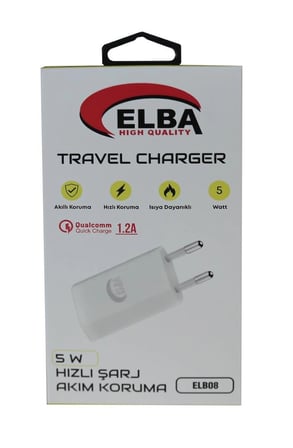 Elba Elb08 5W 1.2A Hızlı Şarj Akıllı Koruma Usb EV Şarj Kafa (KDO)