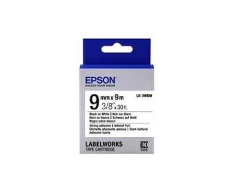 Epson LK-3WBW Güçlü Yapışkanlı Beyaz Üzeri Siyah 9mm 9Metre Etiket (KDO)