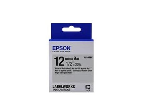 Epson LK-4SBE Gümüş Üzeri Siyah 12mm 9Metre Etiket (KDO)
