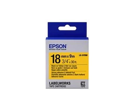 Epson LK-5YBW Güçlü Yapışkanlı Sarı Üzeri Siyah 18mm 9Metre Etiket (KDO)