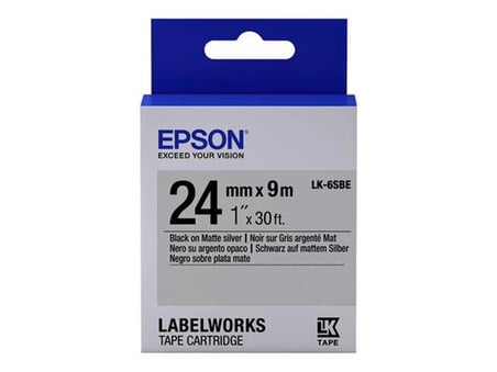 Epson LK-6SBE Gümüş Üzeri Siyah 24mm 9Metre Etiket (KDO)