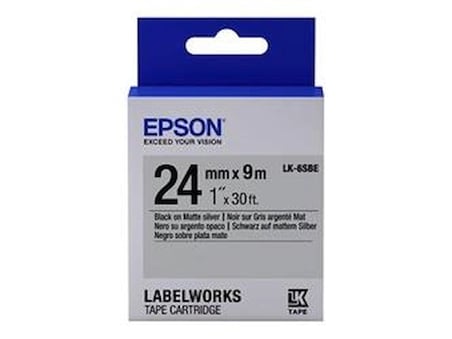 Epson LK-6SBE Gümüş Üzeri Siyah 24mm 9Metre Etiket (KDO)