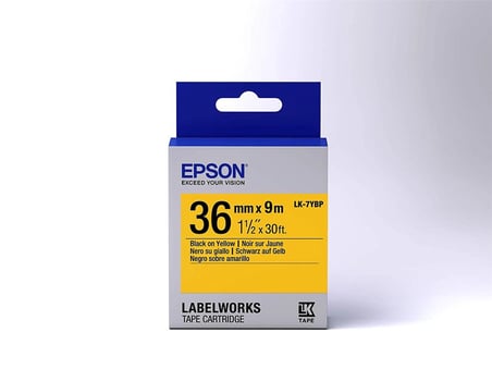 Epson LK-7YBP Pastel Sarı Üzeri Siyah 36mm 9Metre (KDO)