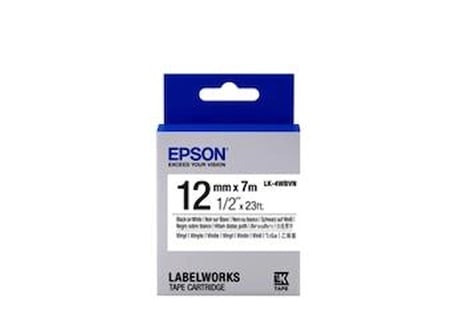Epson LK-4WBVN  Vinil Beyaz Üzeri Siyah 12mm 7Metre Etiket (KDO)