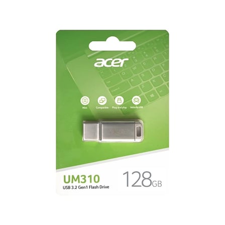 Acer 128GB USB3.2 UM310-128GB Metal Flash Bellek (115-90 MB-s) Okuma-Yazma (KDO)