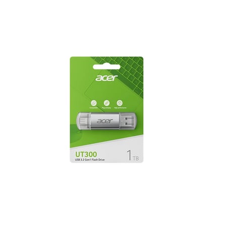Acer 128GB USB 3.2 UT300-128GB USB-A+USB-C Çift Taraflı Metal Flash Bellek (KDO)
