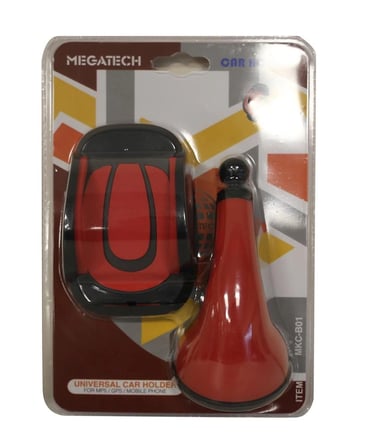 Megatech MKC-B02 Kırmızı Vakumlu Araç Tutucu (KDO)