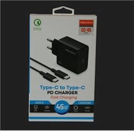 Megatech (CC45) 45W Type-C To Type-C Şarj Aleti (KDO)