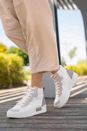 Kadın Bilekli Kalın Taban Bağcıklı Sneaker