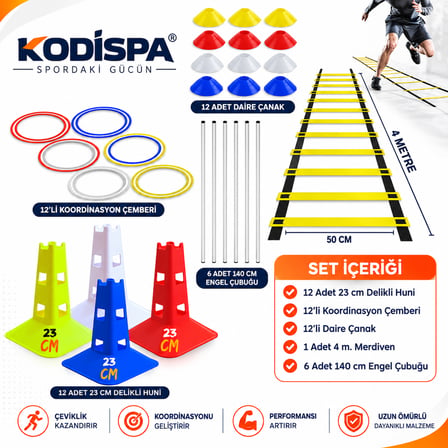 Kodispa 23 cm Delikli Huni Daire Çanaklı Çubuklu Antrenman Seti