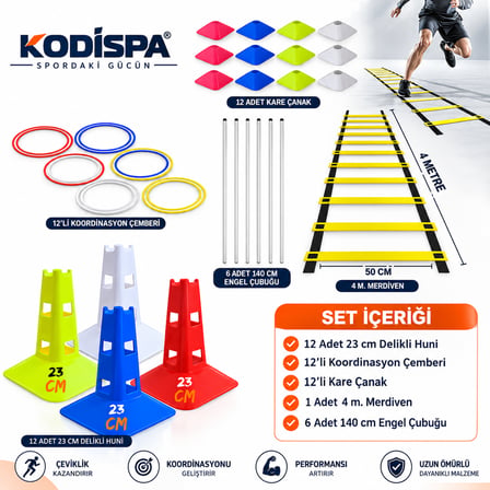 Kodispa 23 cm Delikli Kare Çanaklı Çubuklu Antrenman Seti