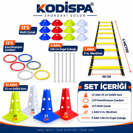 Kodispa 23 cm Delikli Multi Fonksiyonel Çanaklı Çubuklu Antrenman Seti