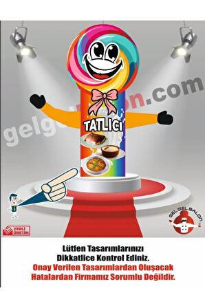 TATLICI MODEL 3 METRE BOYUNDA LED IŞIKLI MDF ALT TABLA SU GEÇİRMEZ PARAŞÜT KUMAŞ REKLAM BALONU