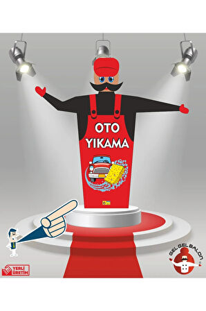 OTO YIKAMA MODEL 3 METRE BOYUNDA LED IŞIKLI MDF ALT TABLA SU GEÇİRMEZ PARAŞÜT KUMAŞ REKLAM BALONU
