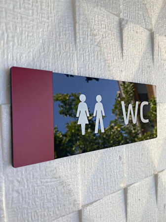 Kırmızı Detaylı Wc Yönlendirme Levhası