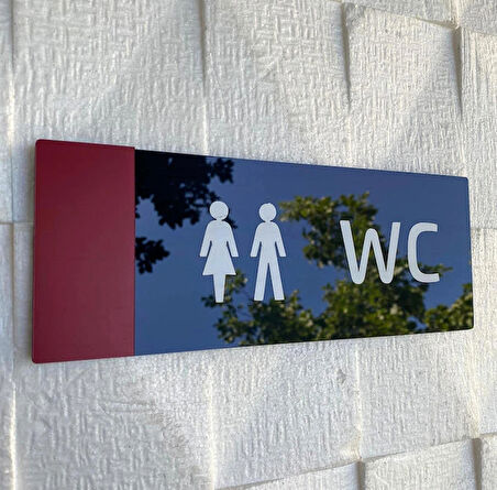 Kırmızı Detaylı Wc Yönlendirme Levhası