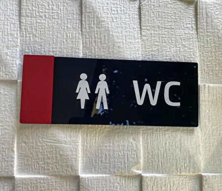 Kırmızı Detaylı Wc Yönlendirme Levhası