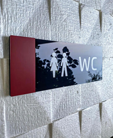 Kırmızı Detaylı Wc Yönlendirme Levhası