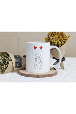 Kişiye Özel Kupa Bardak Balonlu Kalpli