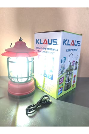 KLC Beyaz Işıklı Ledli El Feneri Dekoratif Kamp Lambası Işıldak Şarjlı Portatif Gece Lamba Kırmızı