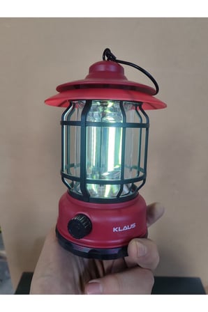 KLC Beyaz Işıklı Ledli El Feneri Dekoratif Kamp Lambası Işıldak Şarjlı Portatif Gece Lamba Kırmızı