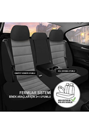 KZY UNİVERSAL SOFT FÜME Fiat Stilo Uyumlu Oto Koltuk Kılıfı