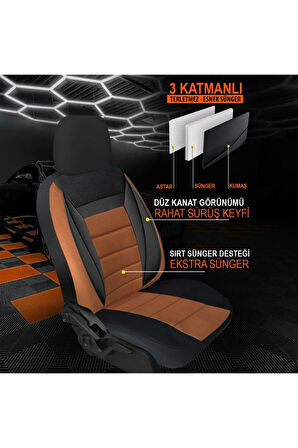 KZY UNİVERSAL SOFT TABA Renault Broadway Uyumlu Oto Koltuk Kılıfı