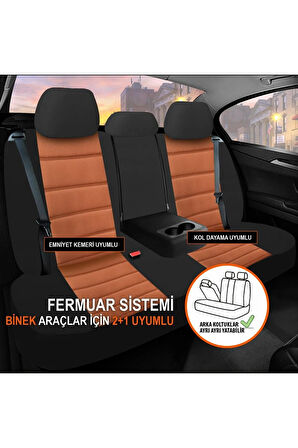 KZY UNİVERSAL SOFT TABA Renault Broadway Uyumlu Oto Koltuk Kılıfı