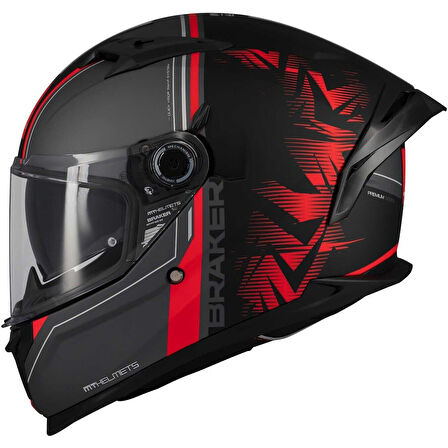 MT Braker Sv Charm B5 Mat Siyah Kırmızı Kapalı Kask
