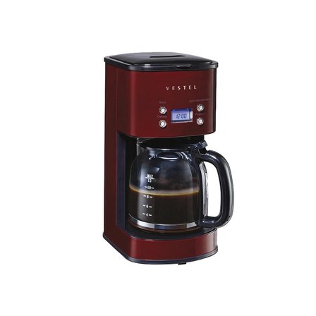Vestel Retro Filtre Kahve Makinesi Bordo 1000 W 1.5 L 12 Fincan