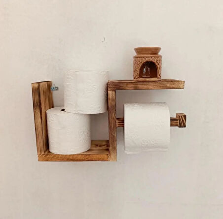 TUVALET WC AHŞAP DEKOROTİF KAĞITLIK 29*12*8,5 CM