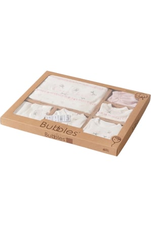 %100 Organi̇K Oeko Tex Serti̇Fi̇Kali Rose Girl 10 Parca Kutulu Hastane Cikis Seti̇