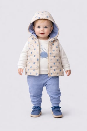 %100 ORGANİK MY LITTLE WHALE ERKEK BEBEK YELEKLİ 3’LÜ TAKIM