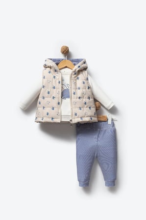 %100 ORGANİK MY LITTLE WHALE ERKEK BEBEK YELEKLİ 3’LÜ TAKIM