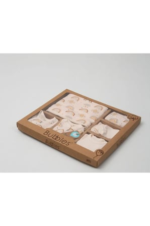%100 Organi̇K Gokkusagi Desenli̇ 10 Lu Hastane Cikis Seti̇
