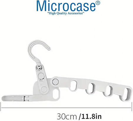 Microcase Sert ABS Plastik Katlanabilir 5 Kancalı Takı Eşya Çanta Şapka Kıyafet Askısı 2 Adet - AL4992 Gri