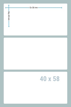 40x58mm Terazi Etiketi | 64 Rulo | 500 Sarım | Ribonsuz | Perakende, Market | Yapışkanlı