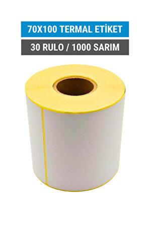 70x100mm Termal Etiket | 30 Rulo | 1000 Sarım | Ribonsuz | Kargo, Lojistik, Depo | Yapışkanlı