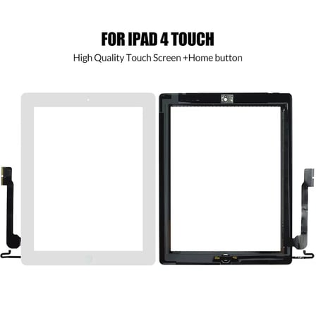 iPad 4 9.7 inç Dokunmatik Ekran Panel - Beyaz Home Tuşlu A1458 A1459 A1460 - ORJİNAL