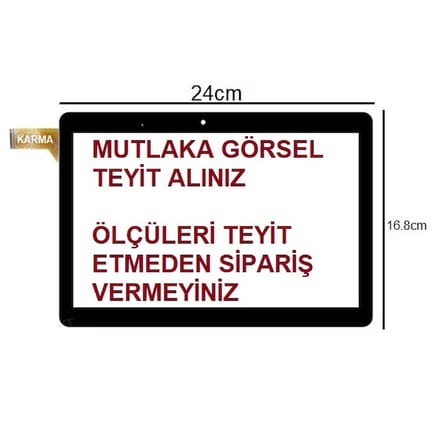 XC-PB1010-131-A1 uyumlu 10 inç Dokunmatik Siyah (24cm*16.8cm)