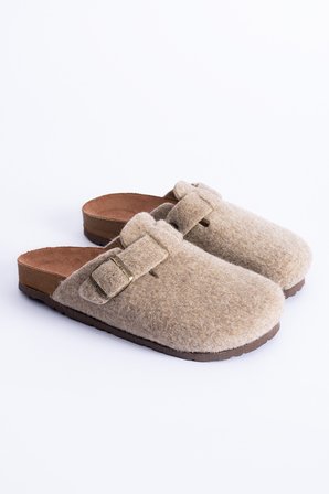 Kadın Unisex Mantar Taban Eva Konfor Moda Kışlık Önü Kapalı Keçe Model Sabo Günlük Rahat Ev Terlik