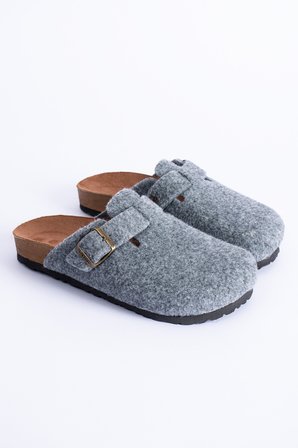 Kadın Unisex Mantar Taban Eva Konfor Moda Kışlık Önü Kapalı Keçe Model Sabo Günlük Rahat Ev Terlik
