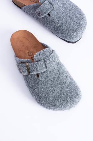 Kadın Unisex Mantar Taban Eva Konfor Moda Kışlık Önü Kapalı Keçe Model Sabo Günlük Rahat Ev Terlik