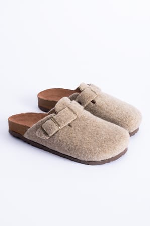 Kadın Unisex Mantar Taban Eva Konfor Moda Kışlık Önü Kapalı Keçe Model Sabo Günlük Rahat Ev Terlik