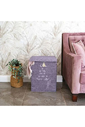 Keçe Kapaklı Mega Kutu Organizer -Çamaşır Sepeti-Çok Amaçlı Kullanım Kompakt Tasarım 41X30X55 cm