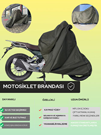 Kech Motosiklet brandası %100 su geçirmez Haki renk (Scooter)