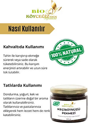 Keçiboynuzu Pekmezi 300g | %100 Doğal • Katkısız • Enerji Deposu • Bioköyceğiz Kalitesiyle